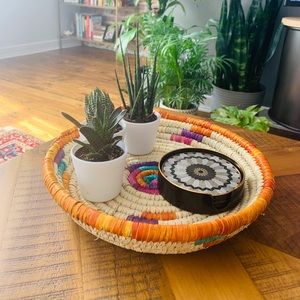 Handwoven straw basket